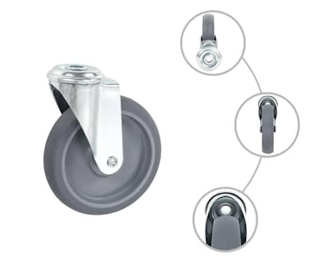 vidaXL Roți pivotante cu gaură pentru șurub, 32 buc., 125 mm