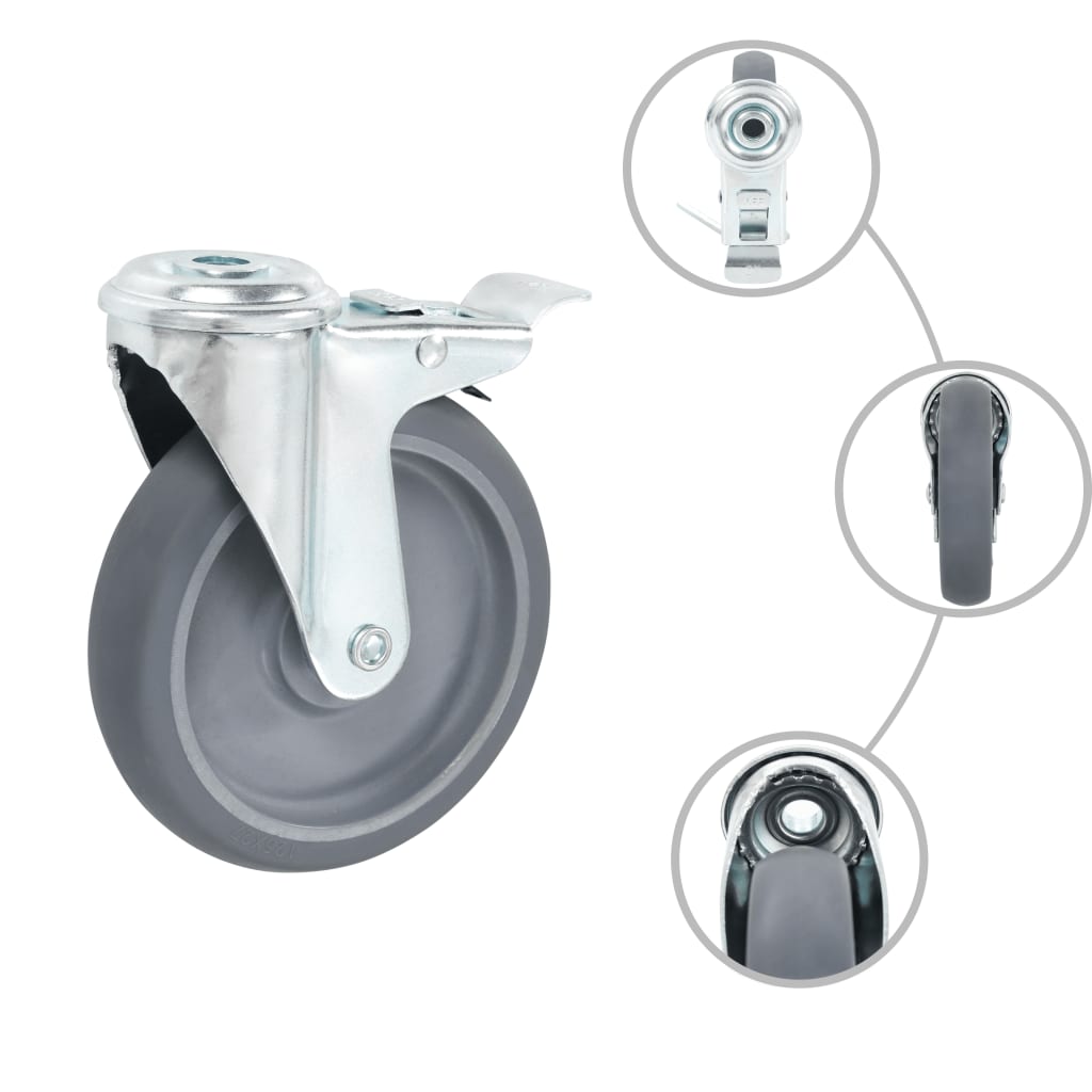 

vidaXL 24 st Zwenkwielen met boutgaten 125 mm