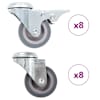 vidaXL poldiaukudega p&ouml;&ouml;ratavad m&ouml;&ouml;blirattad 16 tk, 50 mm
