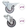 vidaXL poldiaukudega p&ouml;&ouml;ratavad m&ouml;&ouml;blirattad 24 tk, 50 mm