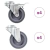 vidaXL poldiaukudega p&ouml;&ouml;ratavad m&ouml;&ouml;blirattad 8 tk, 75 mm