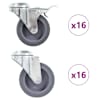 vidaXL poldiaukudega p&ouml;&ouml;ratavad m&ouml;&ouml;blirattad 32 tk, 75 mm