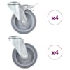 vidaXL poldiaukudega p&ouml;&ouml;ratavad m&ouml;&ouml;blirattad 8 tk, 100 mm