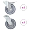 vidaXL poldiaukudega p&ouml;&ouml;ratavad m&ouml;&ouml;blirattad 12 tk, 100 mm