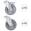 vidaXL poldiaukudega p&ouml;&ouml;rlevad rattad, 32 tk, 100 mm