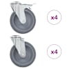 vidaXL poldiaukudega p&ouml;&ouml;ratavad m&ouml;&ouml;blirattad 8 tk, 125 mm