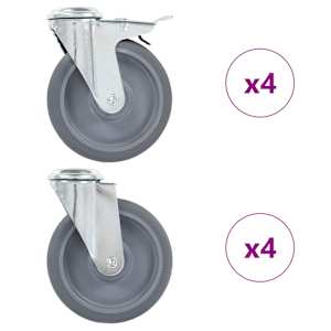 Gibljiva kolesa z luknjami za sornik 8 kosov 125 mm