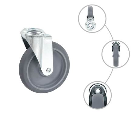 vidaXL Roți pivotante cu gaură pentru șurub, 8 buc., 125 mm