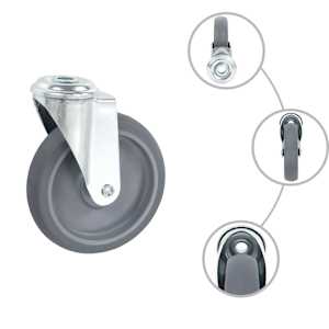 vidaXL Roți pivotante cu gaură pentru șurub, 8 buc., 125 mm