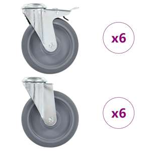 Gibljiva kolesa z luknjami za sornik 12 kosov 125 mm