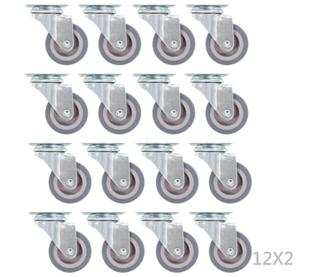 vidaXL 48 pcs Roulettes pivotantes 50 mm