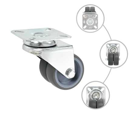 vidaXL 32 pcs Twin-wheel Swivel Casters 50 mm