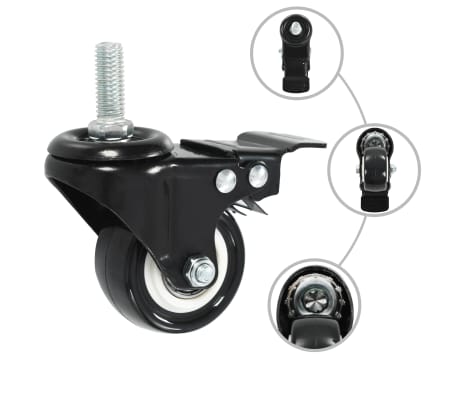 vidaXL 24 pcs Swivel Casters with Brakes 50 mm