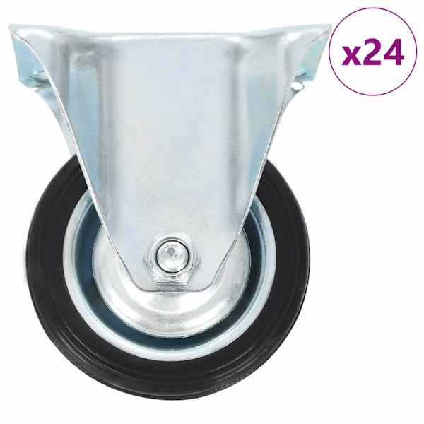 vidaXL fikseeritud rattad, 24 tk, 75 mm