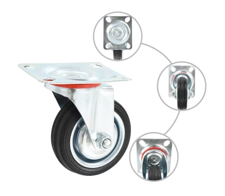 vidaXL 32 бр Въртящи се колела, 75 мм