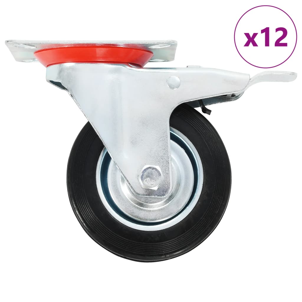 vidaXL Roți pivotante, 12 buc., 100 mm