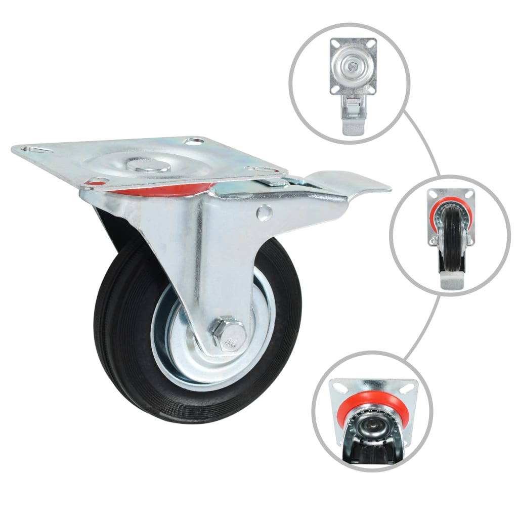 vidaXL 24 st Zwenkwielen 100 mm afbeelding