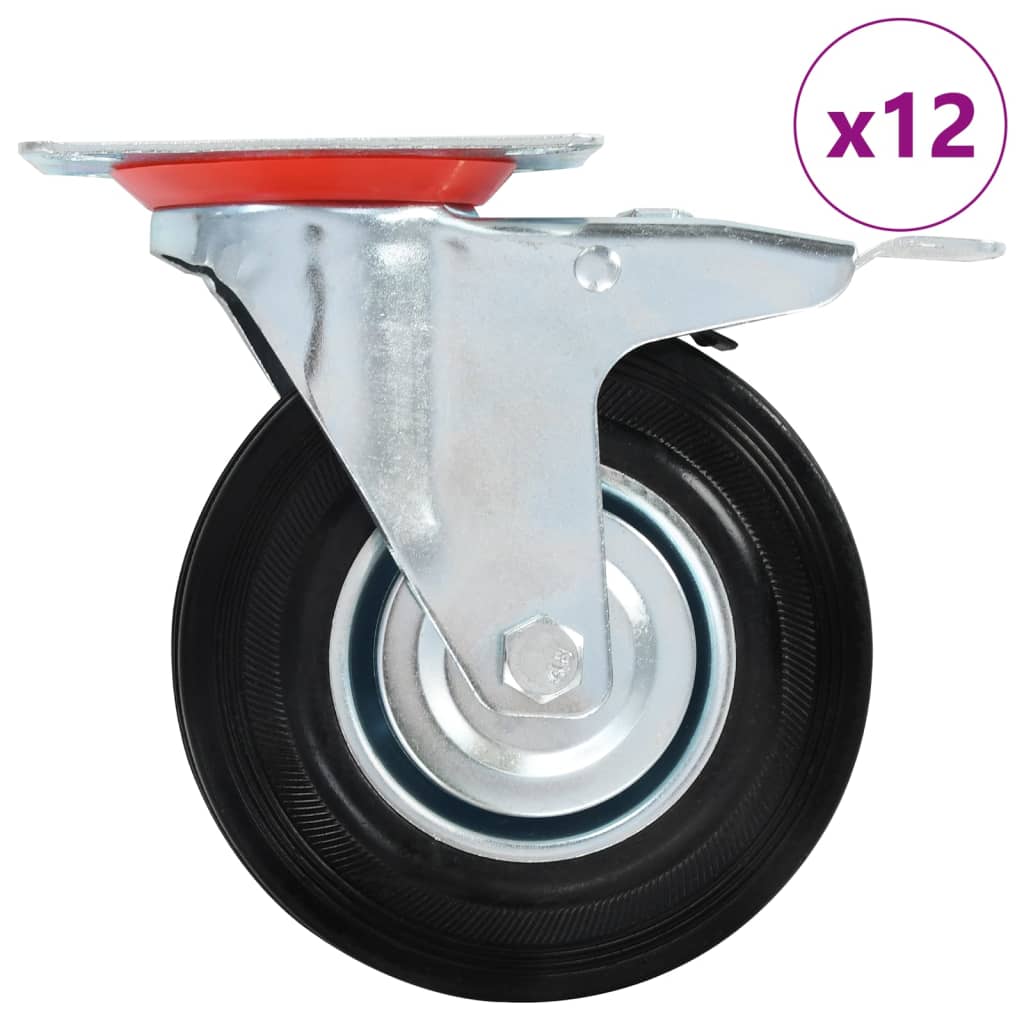 vidaXL Roți pivotante, 12 buc., 125 mm