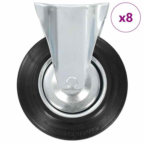 vidaXL fikseeritud rattad, 8 tk, 200 mm