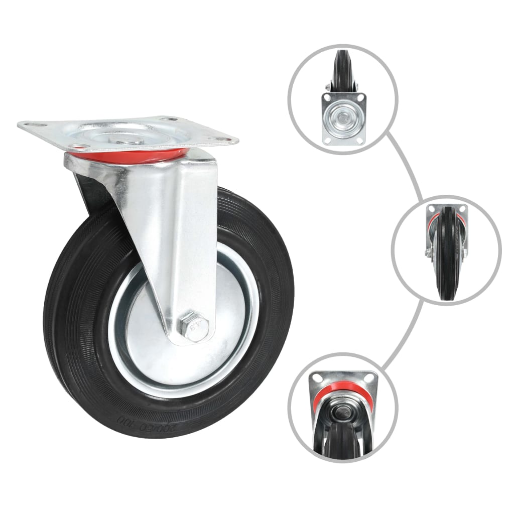 vidaXL Roți pivotante, 12 buc., 200 mm