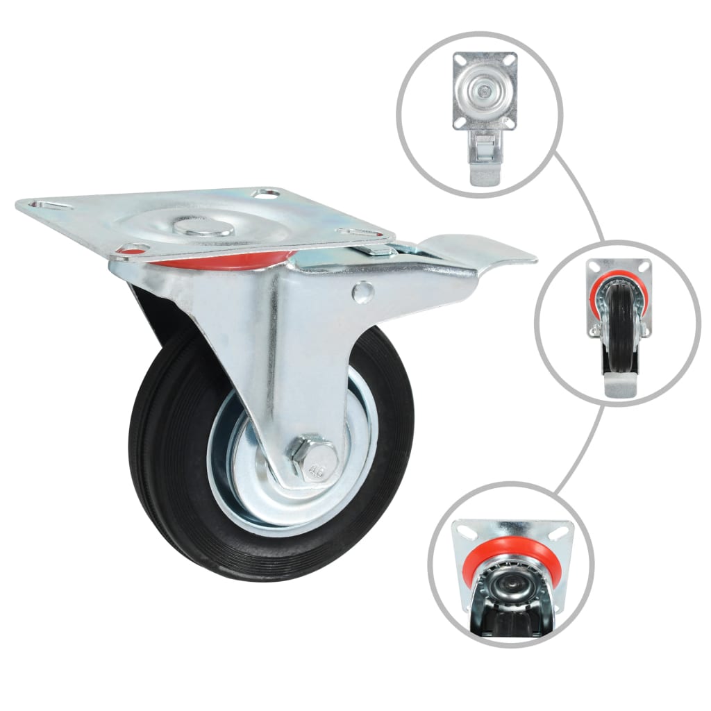 vidaXL 8 st Zwenkwielen 100 mm afbeelding