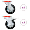 vidaXL 16 tk p&ouml;&ouml;rlevad rattad 100 mm