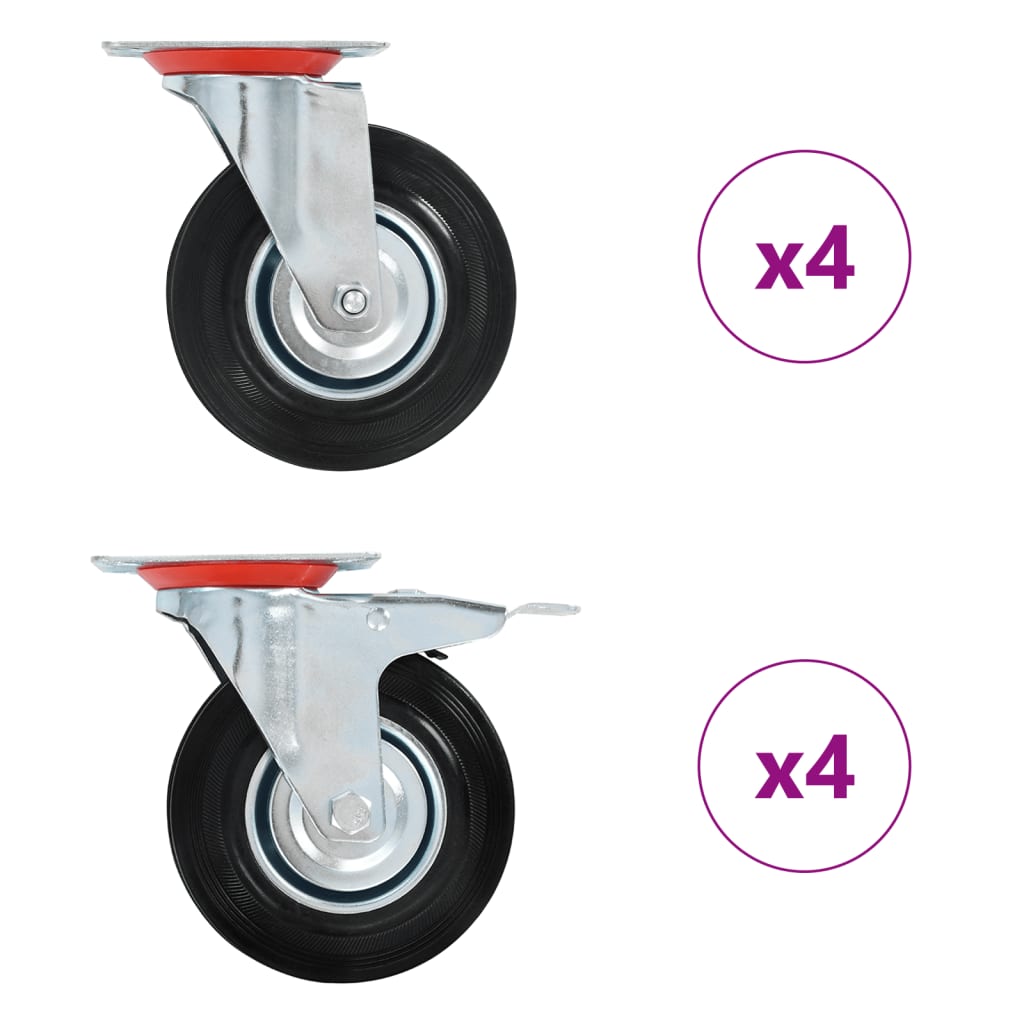 vidaXL 8 ks otočná kolečka 125 mm