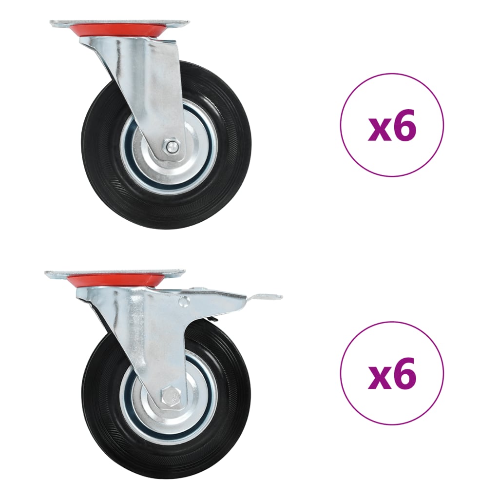 "vidaXL Rullapyörät 12 kpl 125 mm"