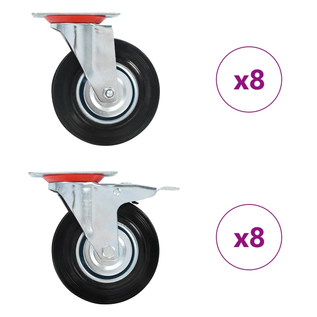 vidaXL Roți pivotante, 16 buc., 125 mm