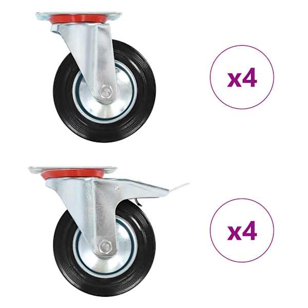 vidaXL p&ouml;&ouml;rlevad rattad, 8 tk, 160 mm