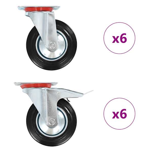 vidaXL p&ouml;&ouml;rlevad rattad, 12 tk, 160 mm