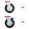 vidaXL 8 tk p&ouml;&ouml;rlevad rattad 200 mm