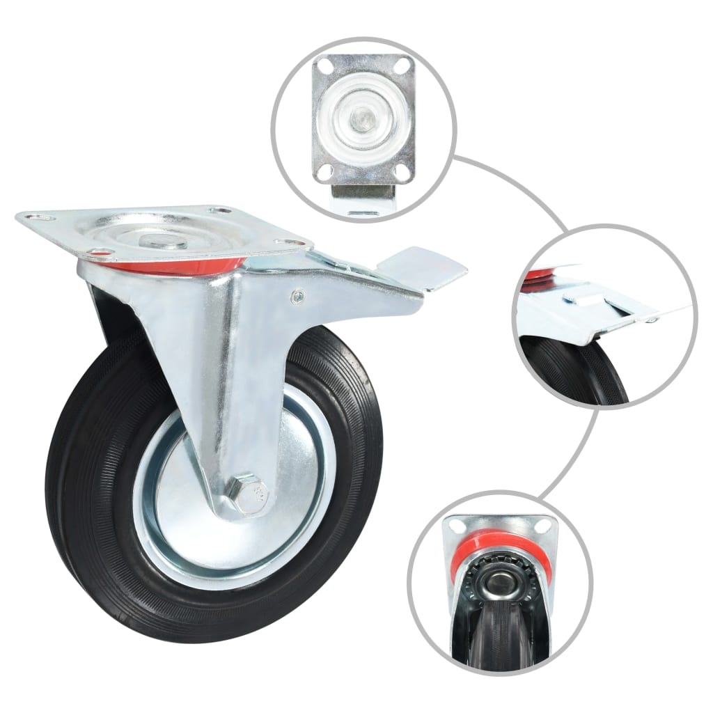 vidaXL Roți pivotante, 8 buc., 200 mm