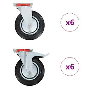 Gibljiva kolesa 12 kosov 200 mm