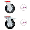 vidaXL 32 tk, p&ouml;&ouml;rlevad rattad 200 mm