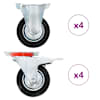 vidaXL 8 tk p&ouml;&ouml;rlevad rattad 100 mm