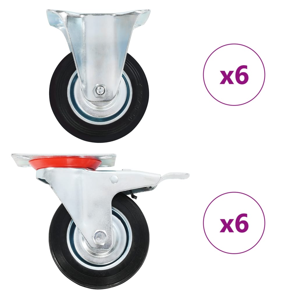 VidaXL 12 ks pojezdová kolečka 100 mm