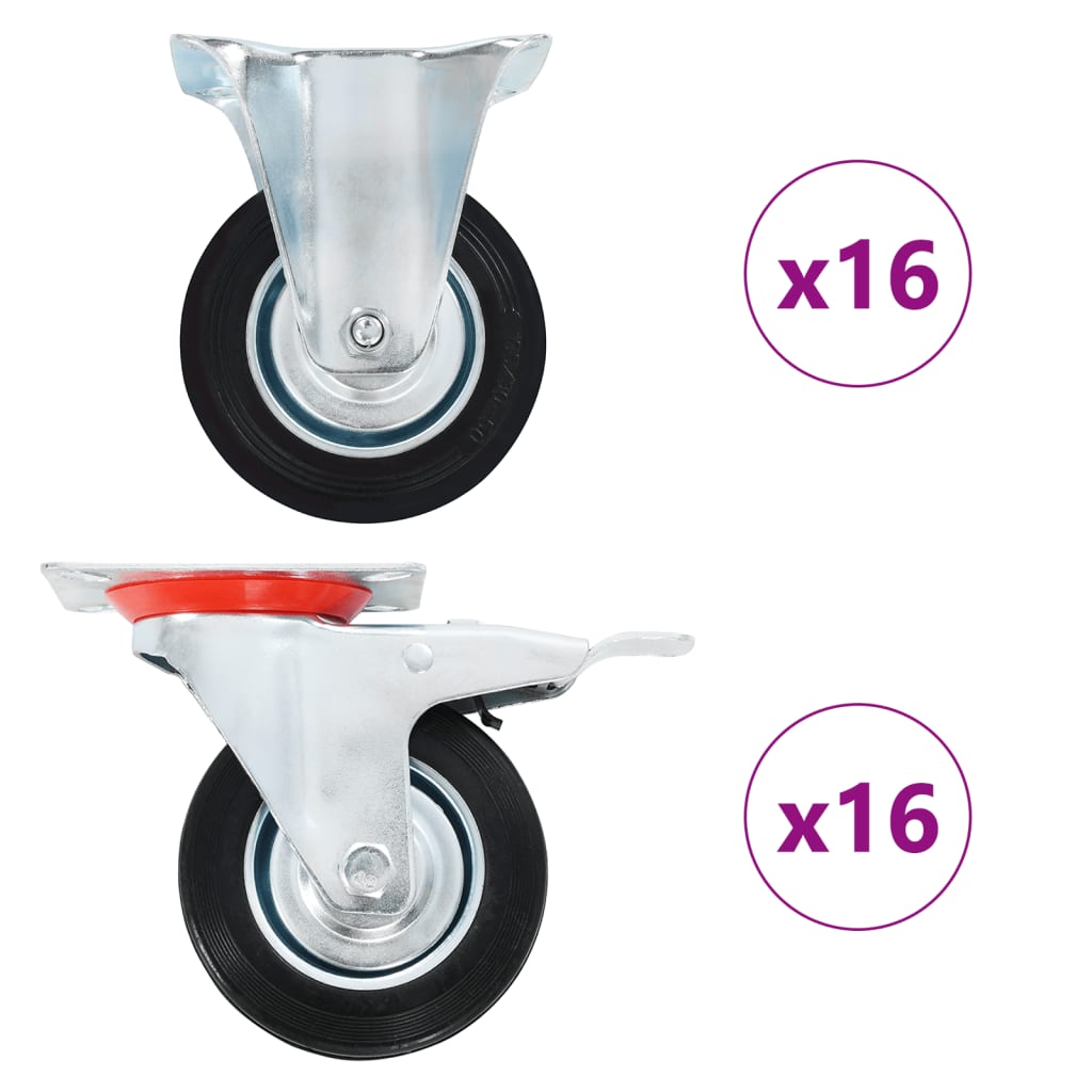 VidaXL 32 ks pojezdová kolečka 100 mm