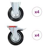 vidaXL 8 pcs rodas 200 mm