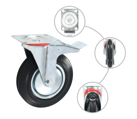 vidaXL 12 pcs Casters 200 mm