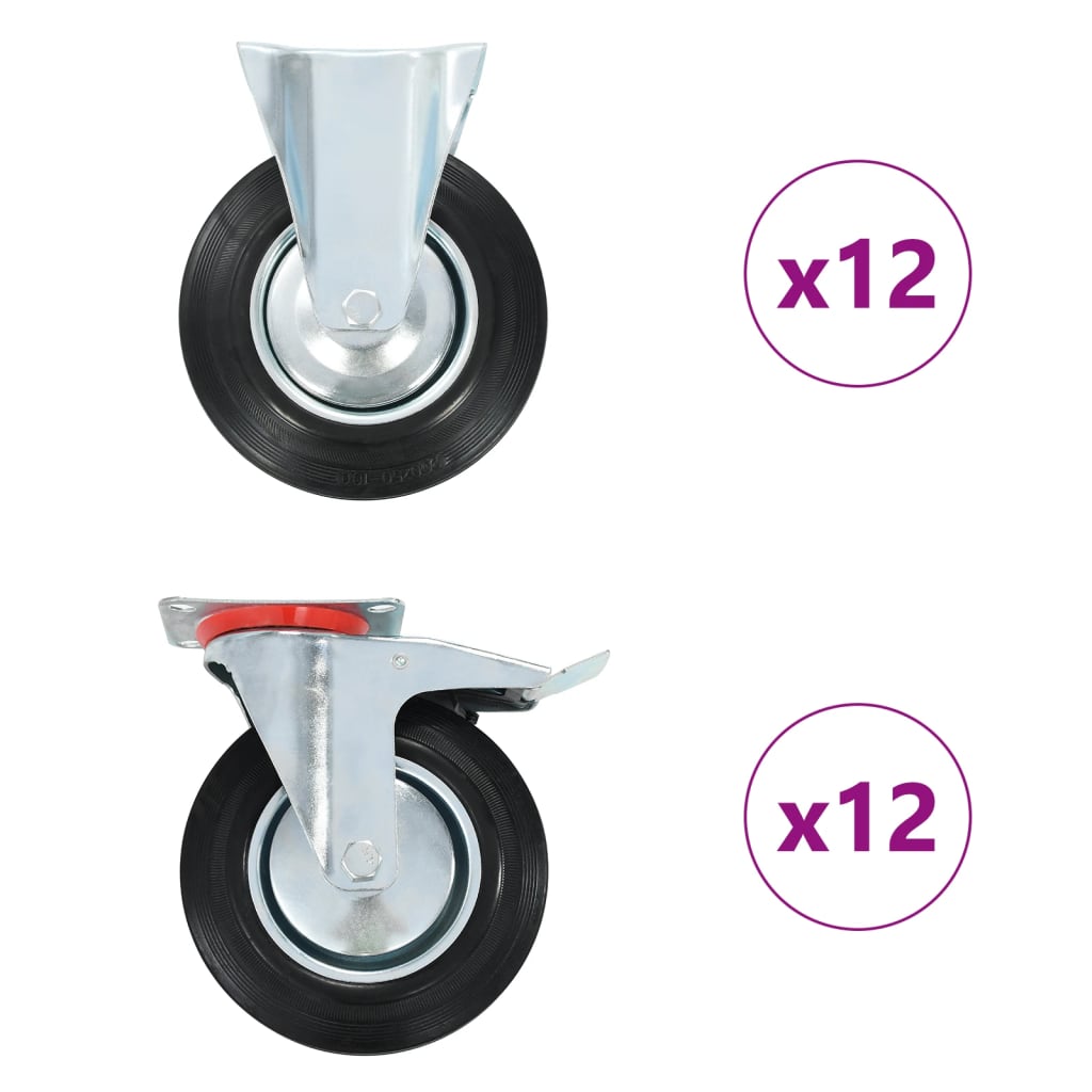 vidaXL 24 Stk. Rollen 200 mm
