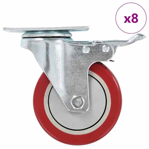 vidaXL 8 tk p&ouml;&ouml;rlevad rattad 100 mm