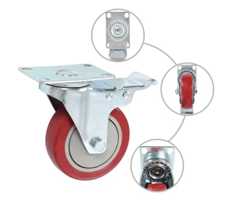 vidaXL 8 pcs Swivel Casters 100 mm