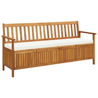 Vidaxl Storage Bench With Cushion 170 Cm Solid Acacia Wood
