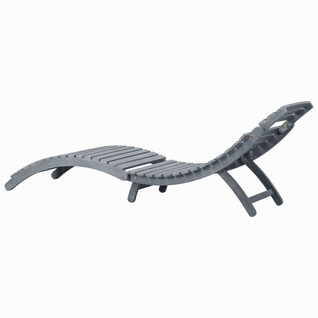 vidaXL Sun Lounger Gray Wash Solid Acacia Wood