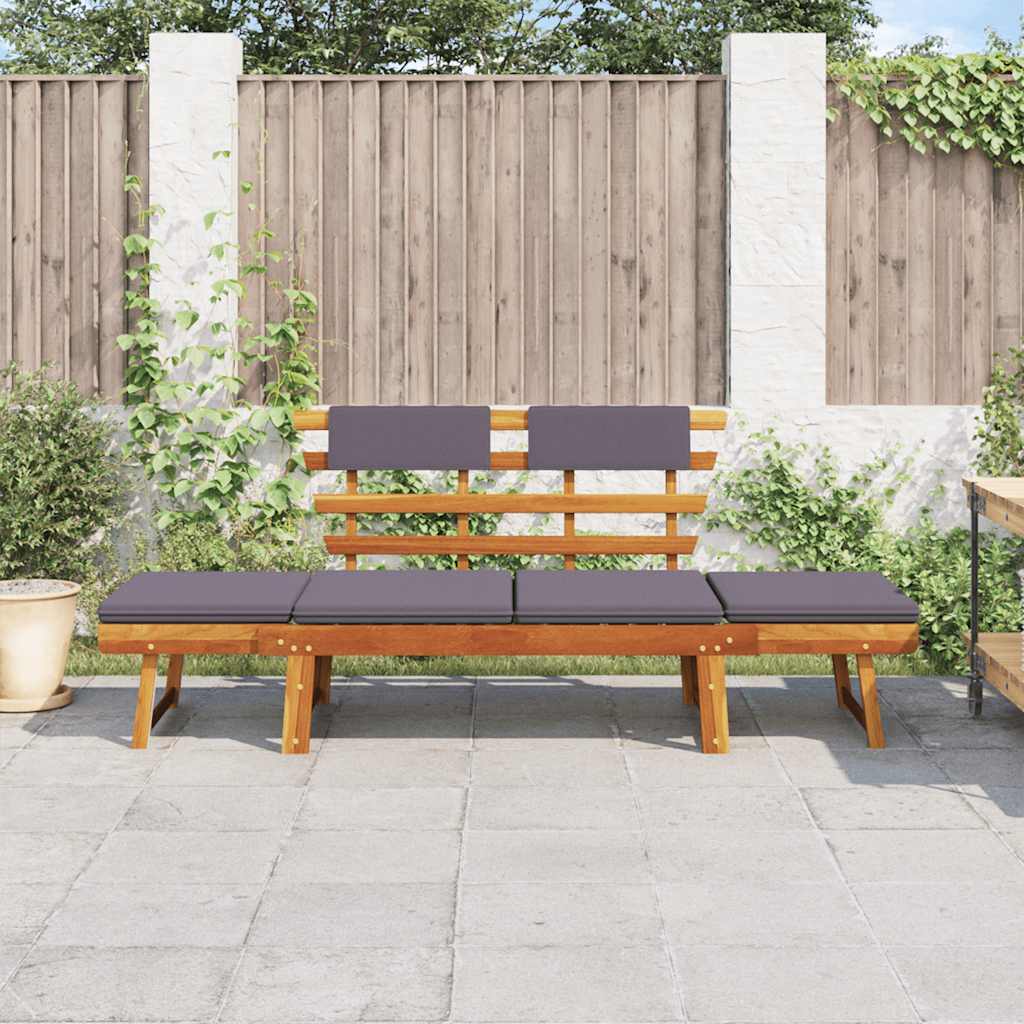 Thumbnail - vidaXL 2-in-1 Gartenliege mit Auflage 190 cm Massivholz Akazie