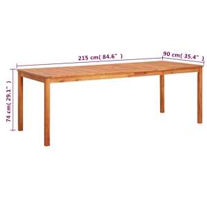 Zahradní stůl 215 x 90 x 74 cm masivní akáciové dřevo - obrázek 6