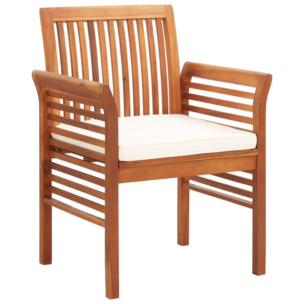 

vidaXL Tuinstoelen 3 st met kussens massief acaciahout