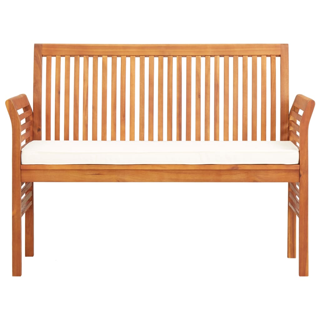 vidaXL Tuinbank 2-zits met kussen 120 cm massief acaciahout afbeelding