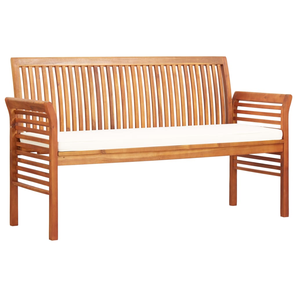 vidaXL 3-Seater Garden Bench with Cushion 150 cm Solid Acacia Wood